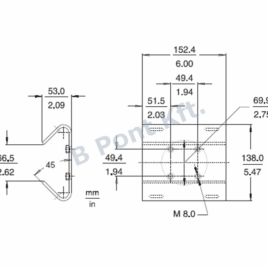 LTC 9213/01<br>LTC9210-hez Csőhöz rögzítő adapter rozsdamentes hevederekkel